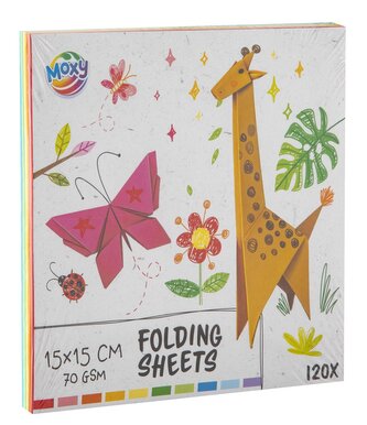 Barevný papír na origami, 15x15 cm, 120 listů