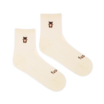 Tříčtvrteční ponožky Medvídek Béžové L (43-46)