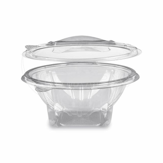 Miska (rPET) s víčkem kulatá průhledná 750ml [50 ks]