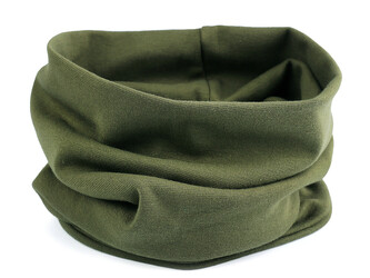 Bavlněná čepice / nákrčník unisex - 1 ks - 69 zelená khaki nákrčník