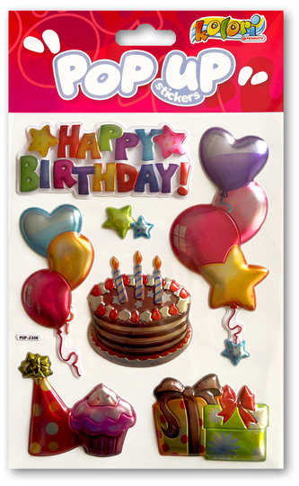 Naklejki metaliczne Happy Birthday PUP-2306 Kolori, Penmate