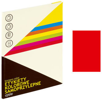 Etykiety samoprzylepne A4 czerwone 1 szt. x 100 ark. 061, Grand