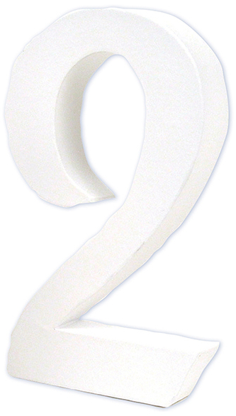 Cyfra duża „2" - 3 x 13 x 20,5cm. AC204, Decopatch