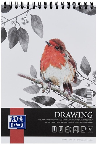 Blok rysunkowy A5 50 k. 160g Artistic na spirali, Oxford