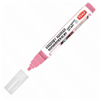 Marker kredowy suchościeralny 4,5mm różowy pastelowy, Toma