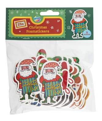 Vánoční pěnové samolepky 25 ks (5 motivů)