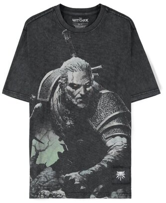 Pánské tričko The Witcher|Zaklínač: Postava (L) černá bavlna