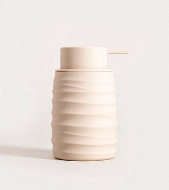 Dávkovač | TORUS | reliéfní béžová | 8,2 x 8,2 x 17 cm | 733611