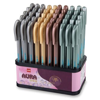 Kuličkové pero Cello AURA Shine - stojánek, 50 ks