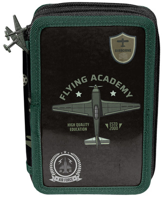 Piórnik 3-komorowy bez wyposażenia Plane PP25MP-P022BW, Paso