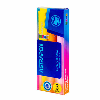 Markery trójkątne akrylowe  AstraPen Neon - 3 szt., Astra