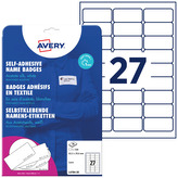 Identyfikatory samoprzylepne do zadruku A4 63,5x29,6mm op. 20szt. sztuczny jedwab biały, Avery