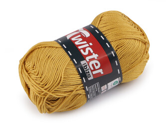 Bavlněná pletací příze Twister Ibiza 50 g - 1 ks - 3 (66) hořčicová