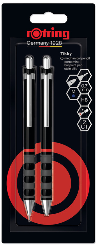 Zestaw Tikki czarny długopis i ołówek 0,7 Rotring