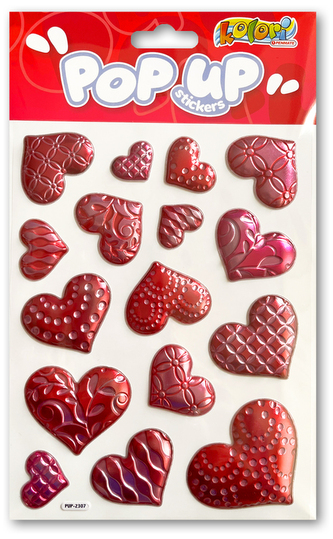 Naklejki metaliczne Red Hearts PUP-2307 Kolori, Penmate