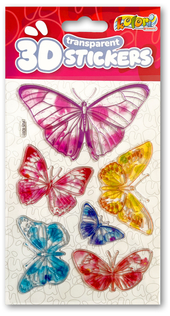 Naklejki 3D Transparent Six Butterflies PUS-8207 Kolori, Penmate