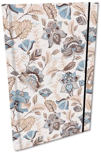 Notes A5 z gumką Soft Touch w kratkę Paisley Kwiaty Kawowe, Bee-Bee