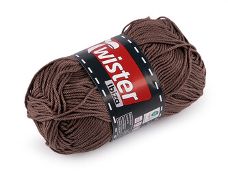 Bavlněná pletací příze Twister Ibiza 50 g - 1 ks - 12 (83) hnědá