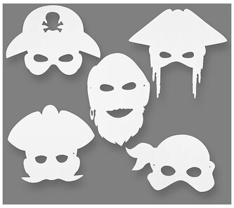 Maski papierowe do ozdobienia Pirackie, 16 szt., Creative