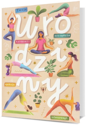 Karnet B6 urodziny damskie, joga HM200-2898