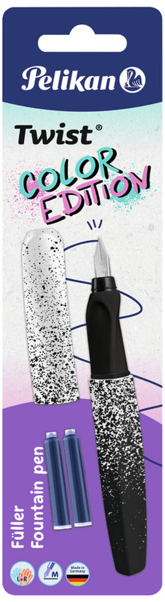 Pióro wieczne Twist M Color Edition biało-czarne + naboje, Pelikan