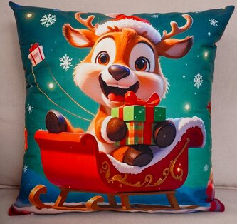 Vánoční polštář VÁNOČNÍ SOBÍK 40x40 cm Mybesthome