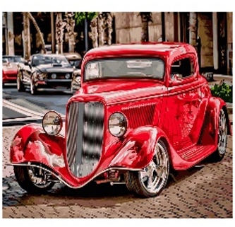 Malowanie po numerkach 40x50cm Auto czerwone retro, Norimpex