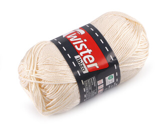 Bavlněná pletací příze Twister Ibiza 50 g - 1 ks - 2 (20) krémová světlá