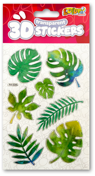 Naklejki 3D Transparent Green Leaves PUS-8206 Kolori, Penmate