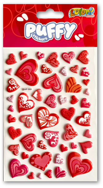 Naklejki Puffy Hearts SWP-306B Kolori, Penmate