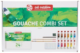 Zestaw farb 12-kol 12ml  gouache z blokiem malarskim Art Creation, Talens