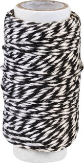 Provázek 100% bavlna 20m černý/bílý
