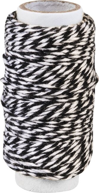 Provázek 100% bavlna 20m černý/bílý