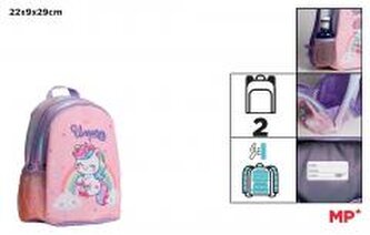 Plecak dwukomorowy Jednorożec różowy 22x9x29cm