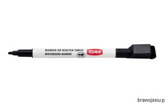 Marker do białych tablic czarny + ścieracz to-268