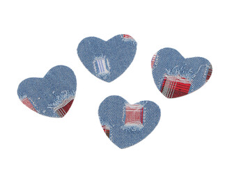 Nažehlovačka srdce jeans - 10 ks - 1 modrá světlá