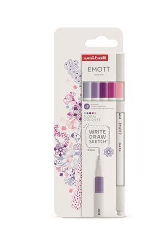 Fineliner "Emott Floral", 5 různých barev, 0,4 mm, UNI 302422261