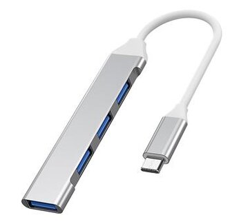 PremiumCord Hub USB-C na USB3.2 A + 3x USB2.0 A, hliníkové pouzdro