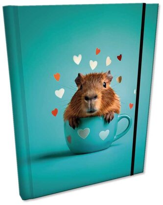 Notes B6 z gumką Soft Touch w kratkę Capybara, Bee-Bee