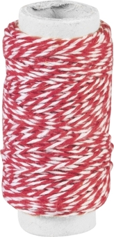 Provázek 100% bavlna 20m červený/bílý