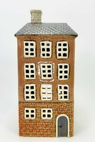 Keramický domek na čajovou svíčku, hnědý 24,5x11x9,5 cm
