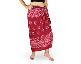 Sarong - Pareo REN, kvítek, vínová