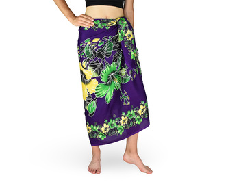 Sarong - Pareo REN, multicolor ibišek, fialová Sarong - Pareo REN, multicolor ibišek, fialová