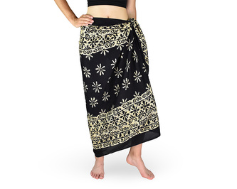 Sarong - Pareo REN, kvítek, černá Sarong - Pareo REN, kvítek, černá