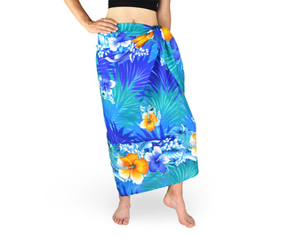 Sarong - Pareo REN, ibišek malý, modrá