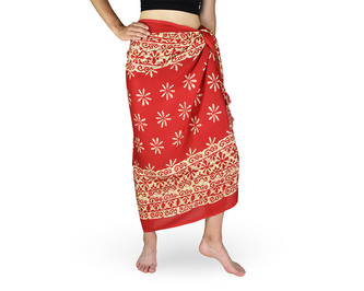 Sarong - Pareo REN, kvítek, červená Sarong - Pareo REN, kvítek, červená