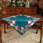 Vánoční ubrus na stůl XMAS PARTY zelená 85x85 cm Mybesthome