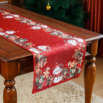Vánoční ubrus - běhoun na stůl XMAS PARTY červená 40x140 cm Mybesthome