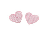 Nažehlovačka srdce celoplošně vyšívaná - 10 ks - 2 růžová sv.