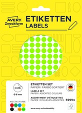 Avery Zweckform 59994 Samolepící kolečka Ø 8 mm, 3.328 ks, 8 barev